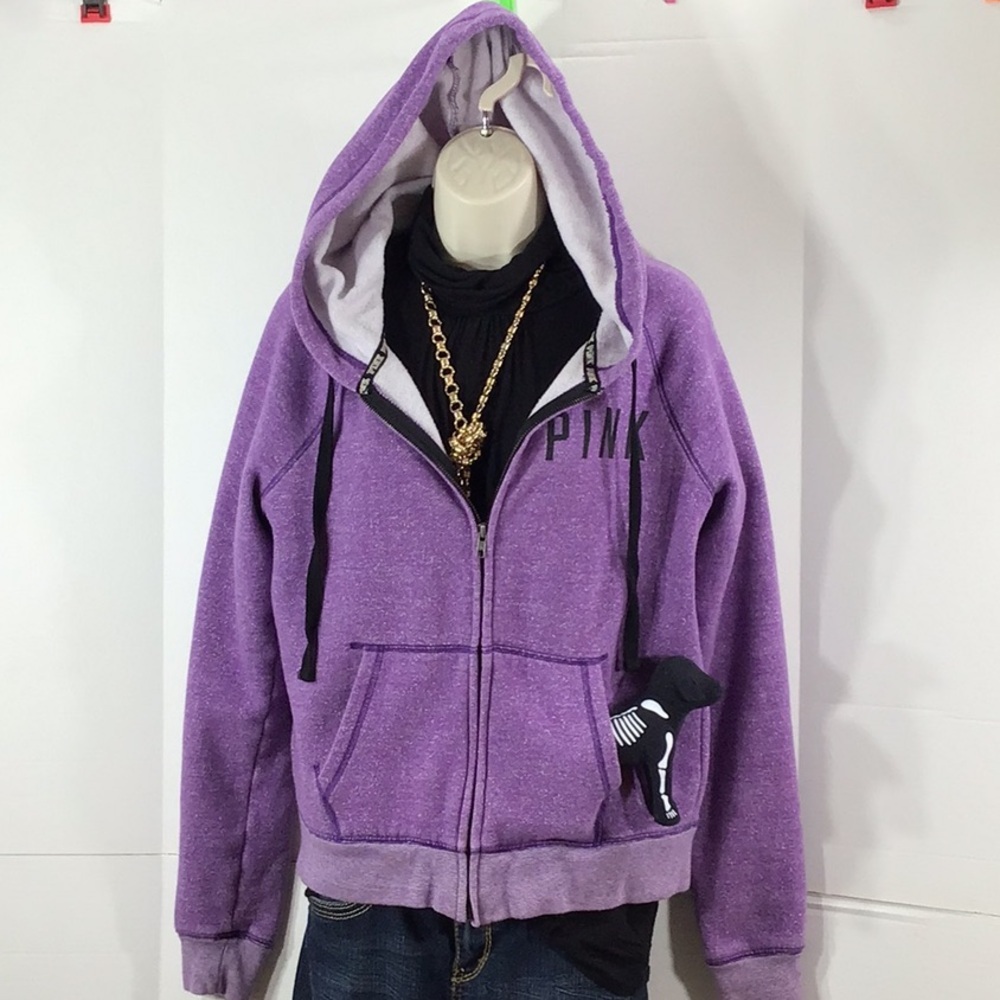 VS Pink purple zip front cardigan jacket M